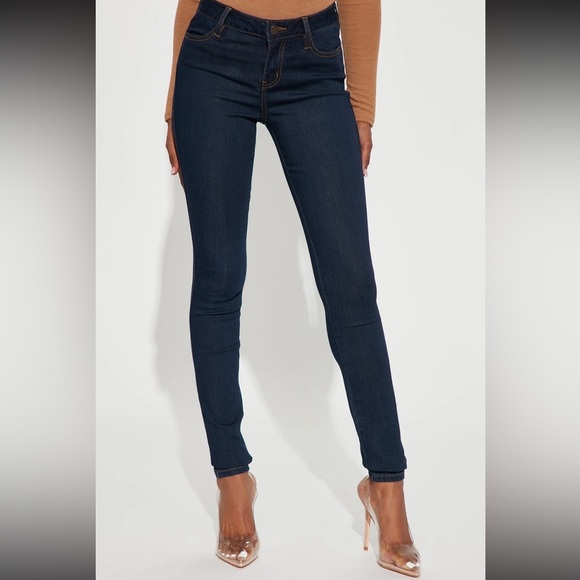 Fashion Nova Denim - NWT Fashion Nova Womens Tall Classic Mid Rise Skinny Jeans - Dark Denim